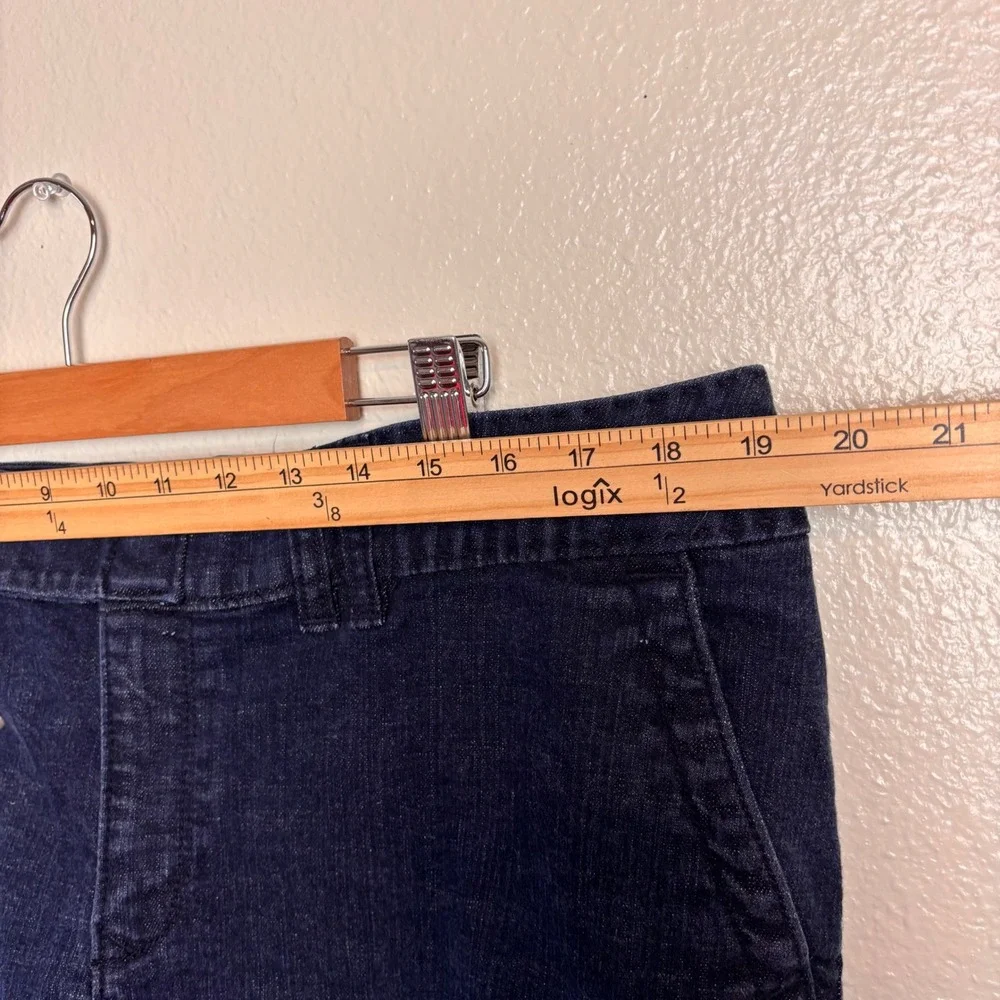 Old Navy Womens Plus 18 Low Waist Denim Bermuda Shorts Stretch Dark Wash Y2K